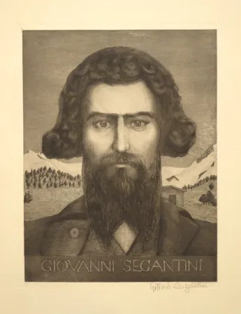 Stich Segantini - Portrait Giovanni Segantini