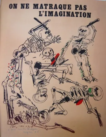 Lithographie Segui - On ne matraque pas l'imagination
