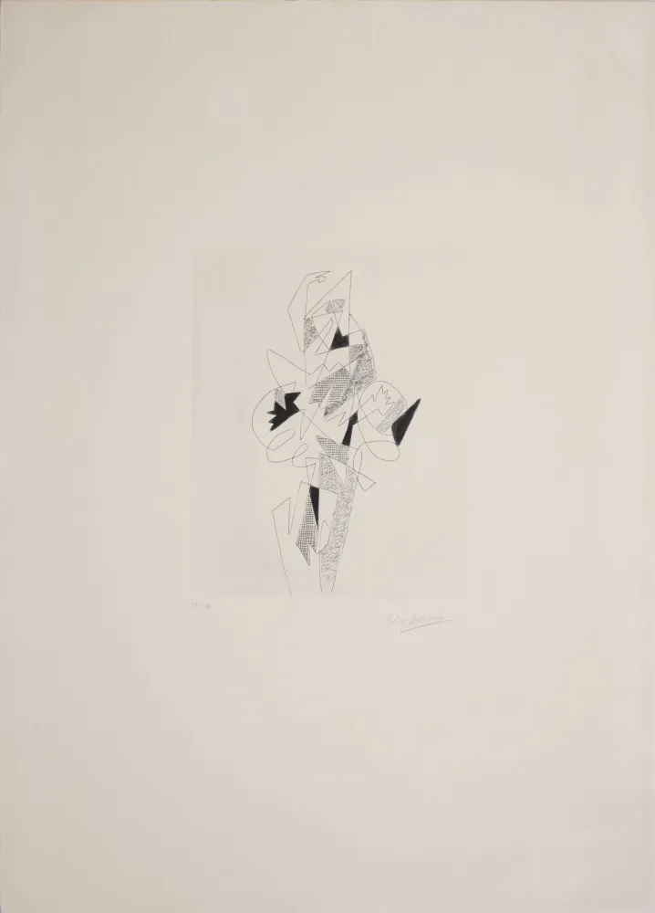 Radierung Severini - Arlecchino