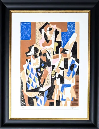 Lithographie Severini - Gino Severini (1883–1966) -Les musiciens - Color lithograph on paper - 1955