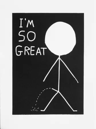 Linolschnitt Shrigley - I am so great
