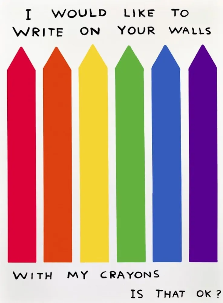 Keine Technische Shrigley - I would like to write on your wall with my crayons is that OK?