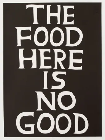 Linolschnitt Shrigley - The food here is no good