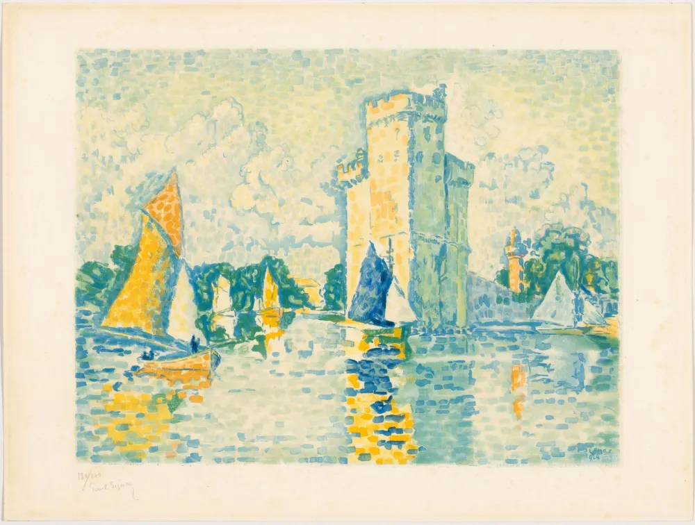 Aquatinta Signac - Paul Signac, Le Port de La Rochelle. 1924. Aquatinte signée. 