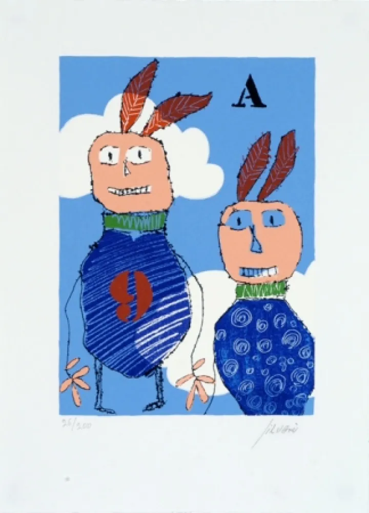 Siebdruck Silvain - Deux indiens qui volent