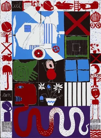 Siebdruck Silvain - L'oiseau cage