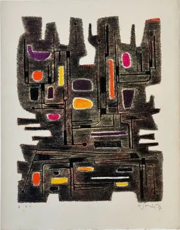 Lithographie Singier - L'Ancêtre 