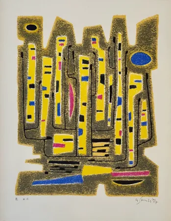 Lithographie Singier - Le Contrapunctor de Buxtehude 