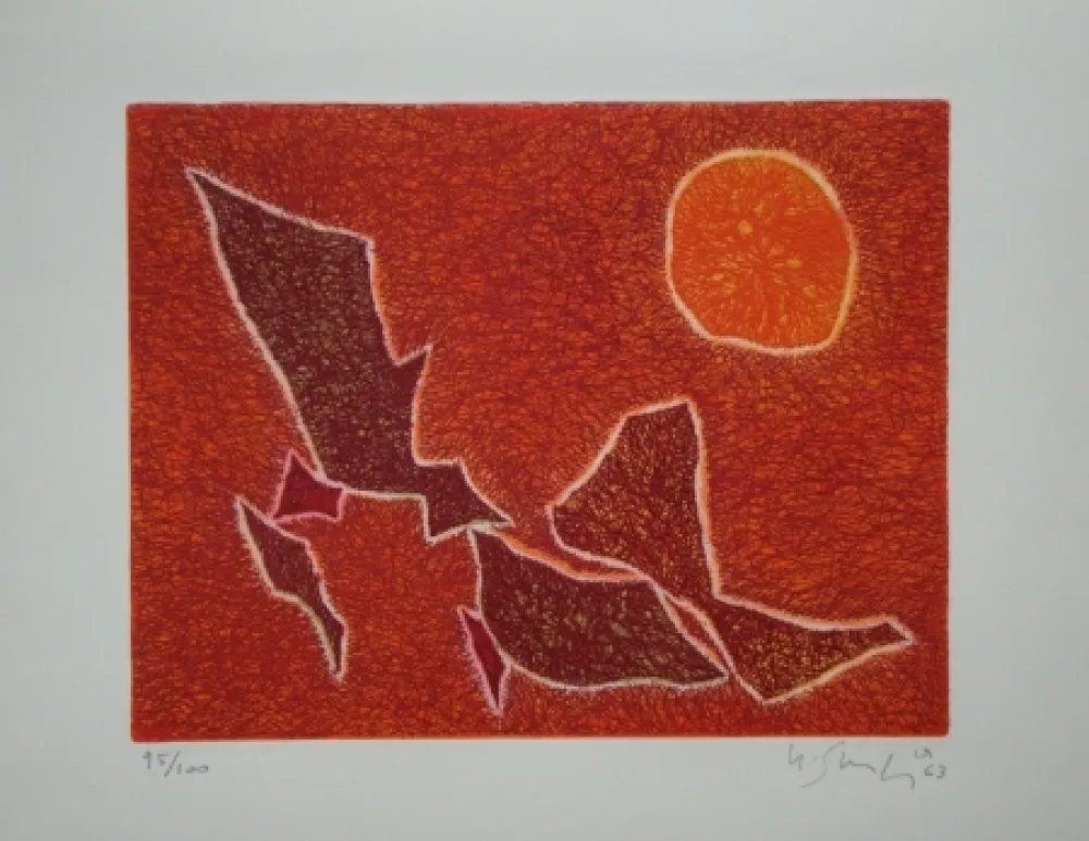 Radierung Und Aquatinta Singier - Migration Solaire