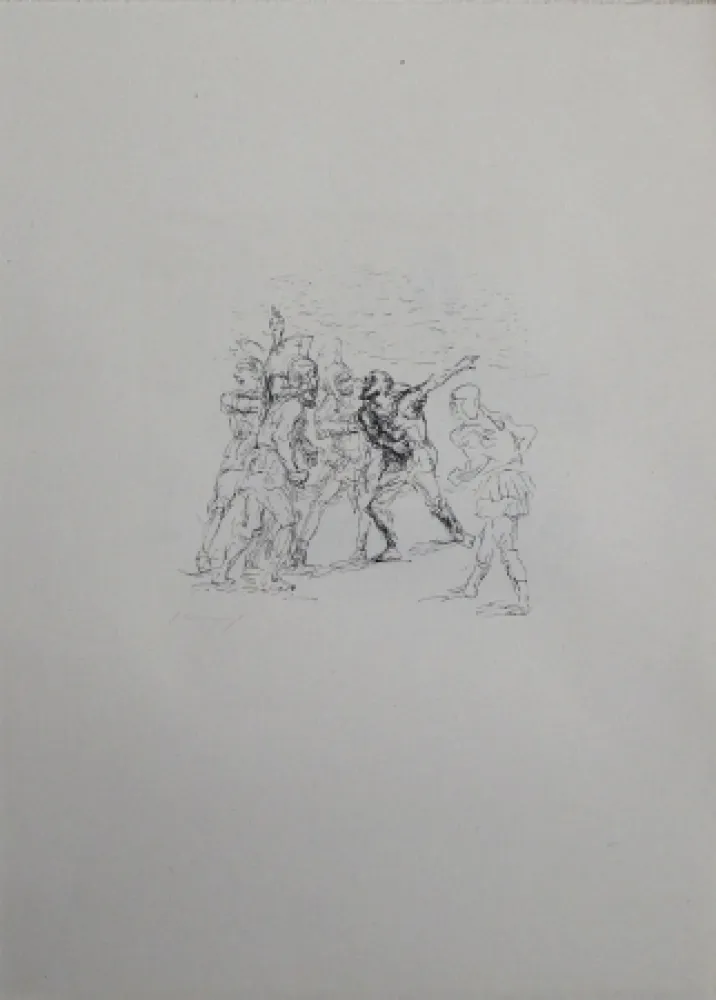 Lithographie Slevogt - Der verwundete Hellene