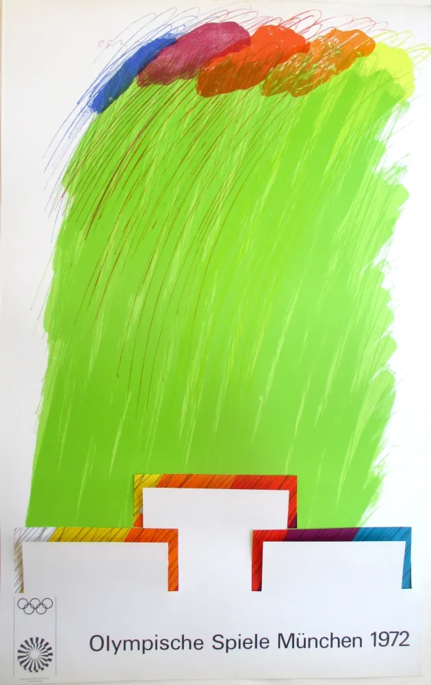 Lithographie Smith - OL 1972, original colourlithograph on a double sheets with cut-outs
