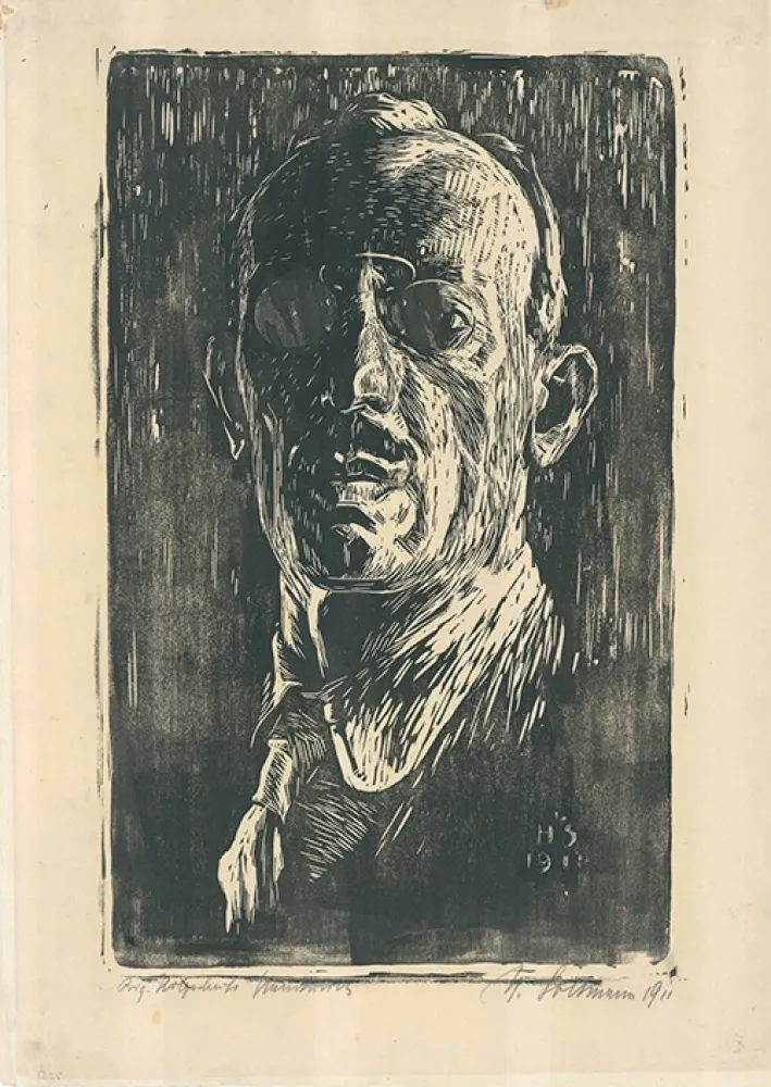 Holzschnitt Soltmann - Selbstbildnis