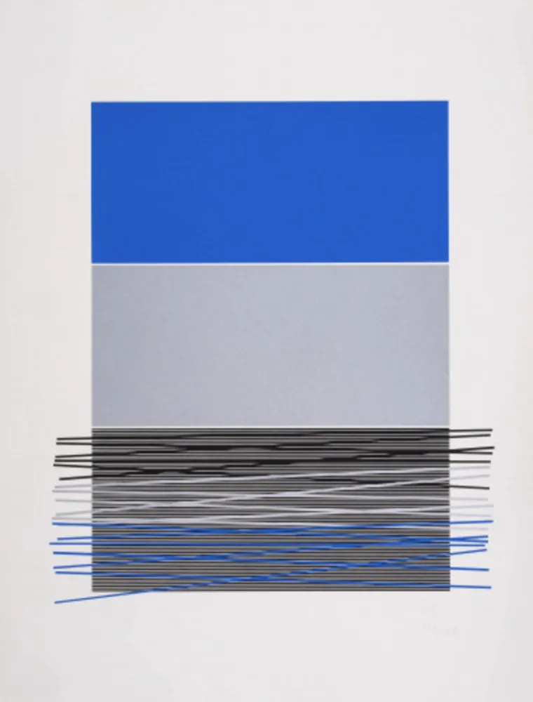 Siebdruck Soto - Untitled (Blue Horizon Lines)