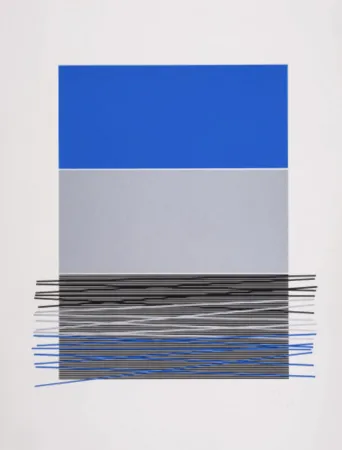 Siebdruck Soto - Untitled (Blue Horizon Lines)