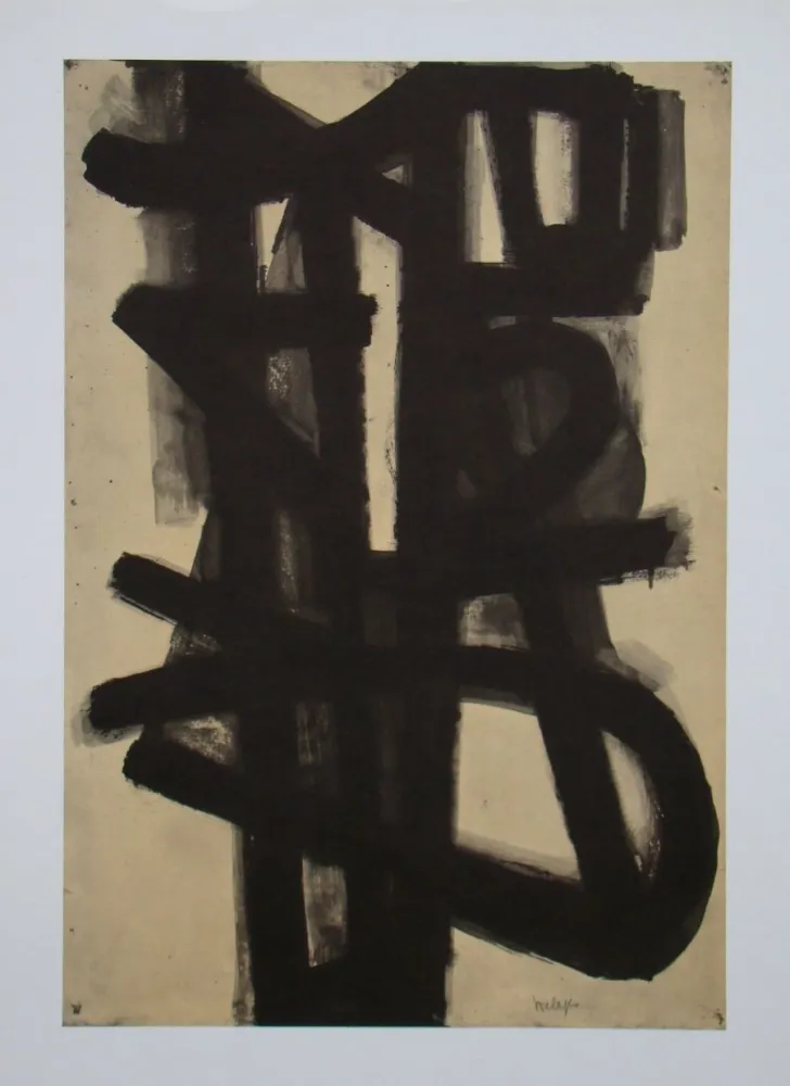 Lithographie Soulages (After) - Peinture sur papier - 1947