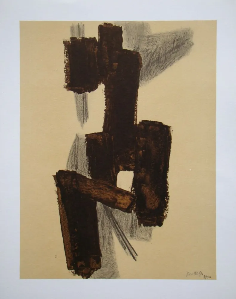 Lithographie Soulages (After) - Peinture sur papier - 1950
