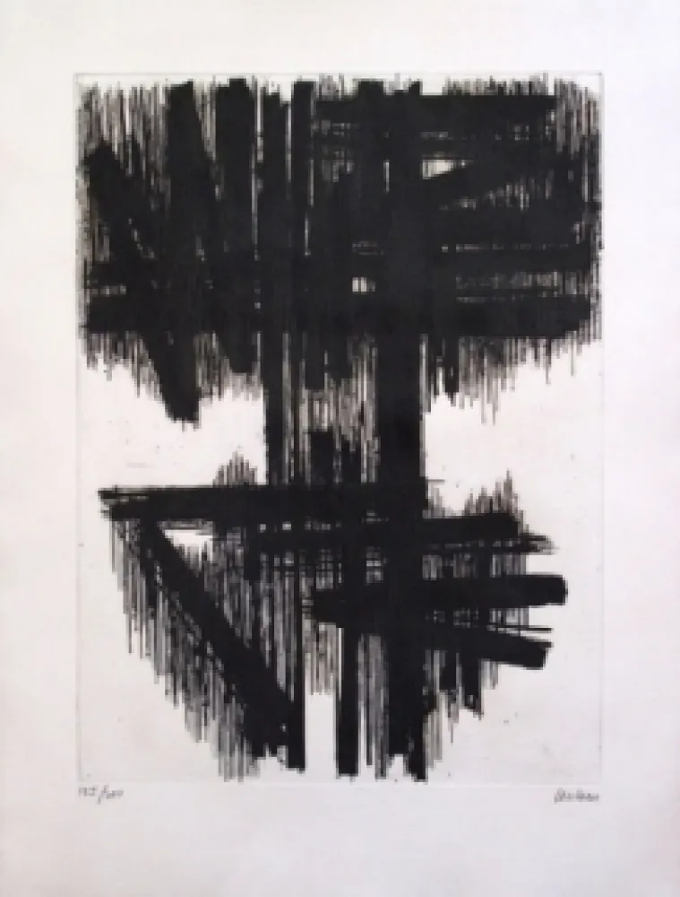 Radierung Soulages - Eau forte n° 6