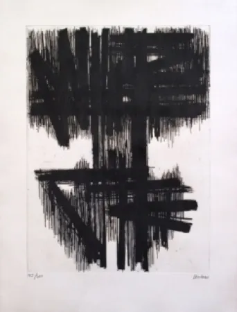 Radierung Soulages - Eau forte n° 6