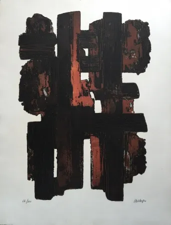 Radierung Soulages - Eau-forte n° IX