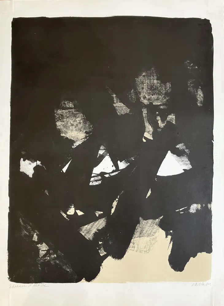 Lithographie Soulages - Lithographie 13, 1964. 