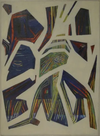 Monotypie Spiller - Abstrakte Komposition