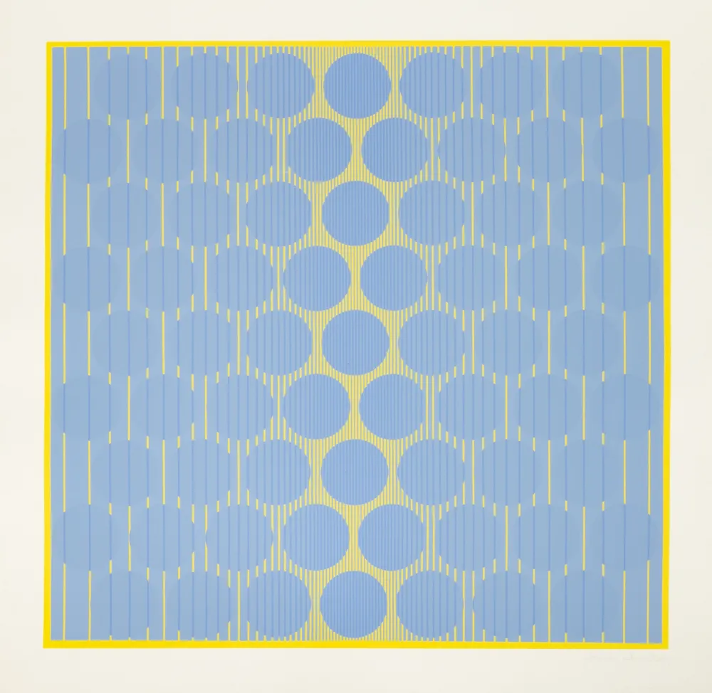 Siebdruck Stanczak - Blue Circles, from Eight Variants