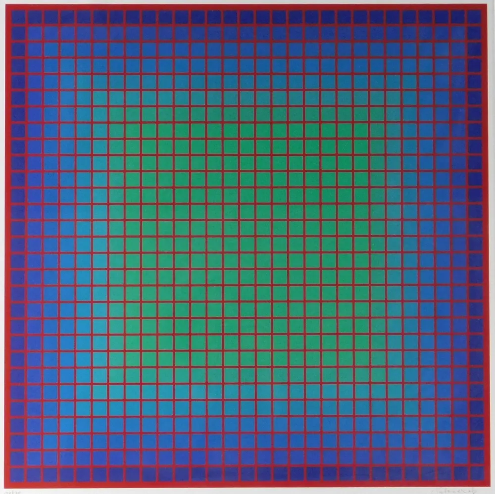 Siebdruck Stanczak - Conferring Blue