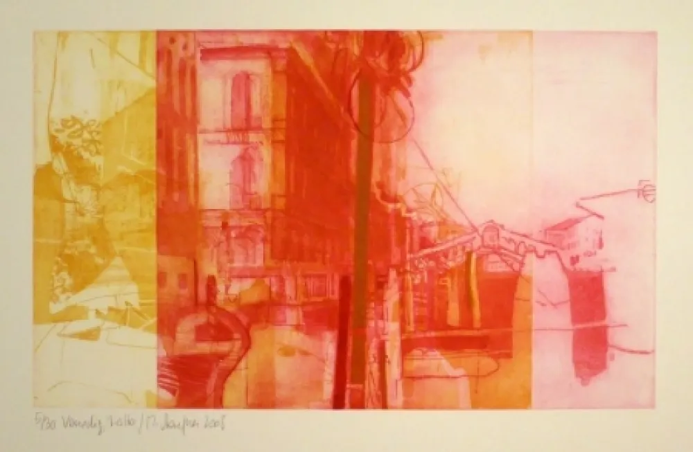 Radierung Staufner - Venedig, Rialto