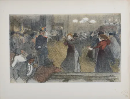 Lithographie Steinlen - Bal des Barrières, 1897