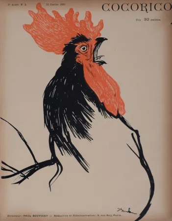Lithographie Steinlen - Cocorico