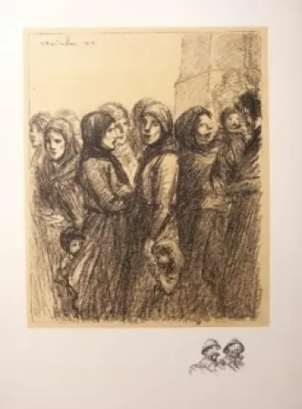 Lithographie Steinlen - L'attente