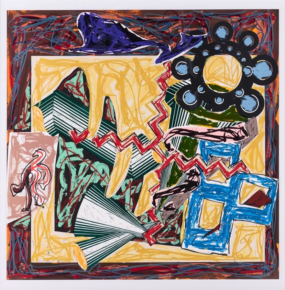 Siebdruck Stella - Then Came a Fire and Burnt the Stick, after El Lissitzky's Had Gadya