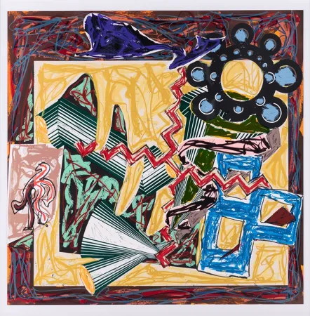 Siebdruck Stella - Then Came a Fire and Burnt the Stick, after El Lissitzky's Had Gadya