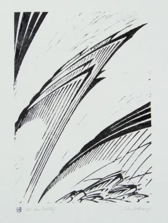 Linolschnitt Strohmeyer - Chilehaus (