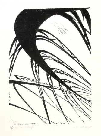 Linolschnitt Strohmeyer - Hochbahn (Elevated railway)