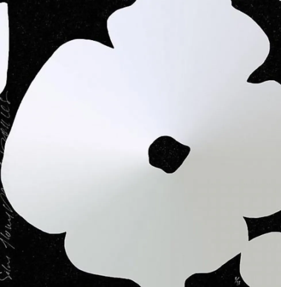 Siebdruck Sultan - Silver Flowers