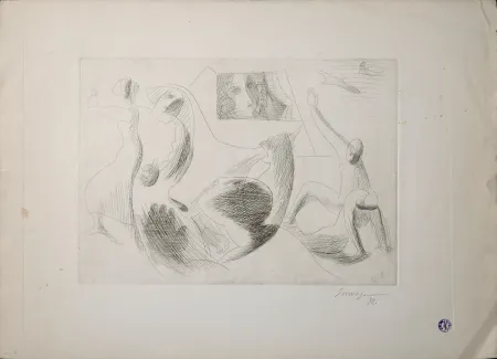 Radierung Survage - Composition surréaliste IX, 1932 - Hand-signed! - Very scarce!