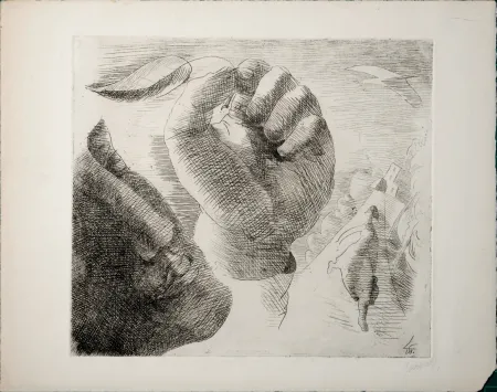 Radierung Survage - Composition surréaliste (J), 1913 - Hand-signed - Very scarce!