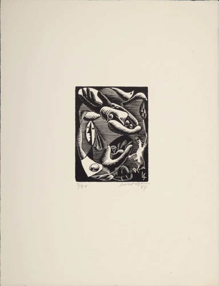 Holzschnitt Survage - Composition surréaliste XXV (1), 1957