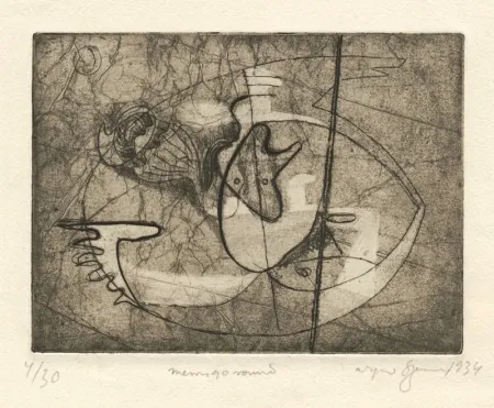 Radierung Szenes - Merry Go Round