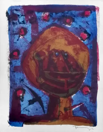 Lithographie Tamayo - Cabeza con pajaros (1958