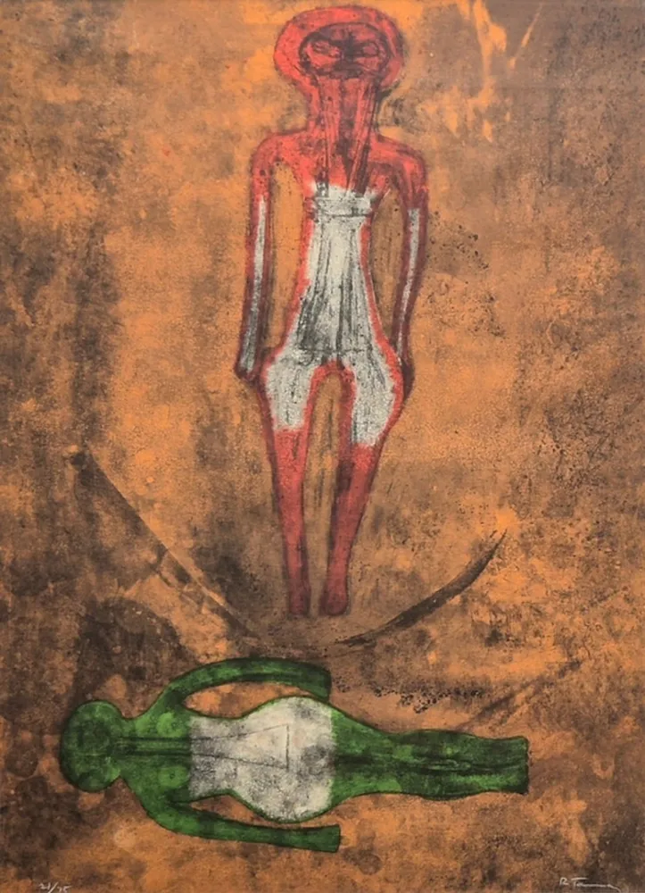 Lithographie Tamayo - Dos Figuras