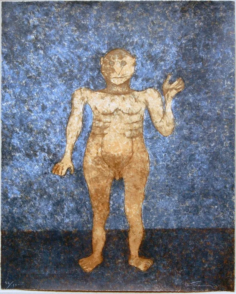 Siebdruck Tamayo - Hombre en ocre 