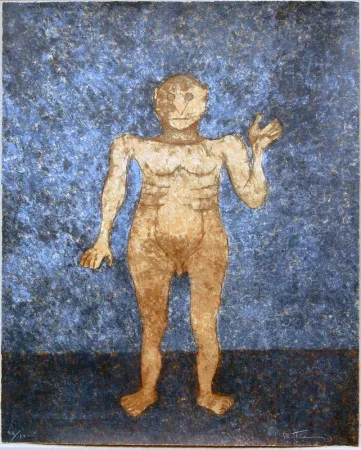 Siebdruck Tamayo - Hombre en ocre 