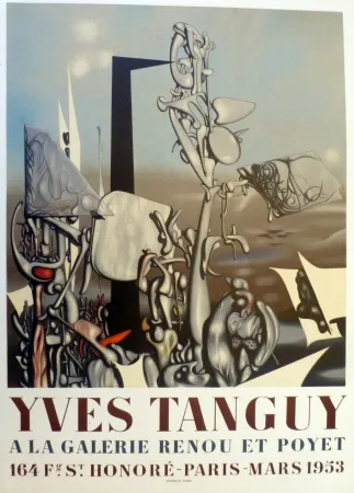 Lithographie Tanguy - Exposition galerie Renou et Poyet 1953