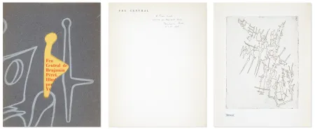 Radierung Tanguy -  Yves TANGUY, Yves et Benjamin PÉRET. FEU CENTRAL. Paris, K. éditeur, 1947