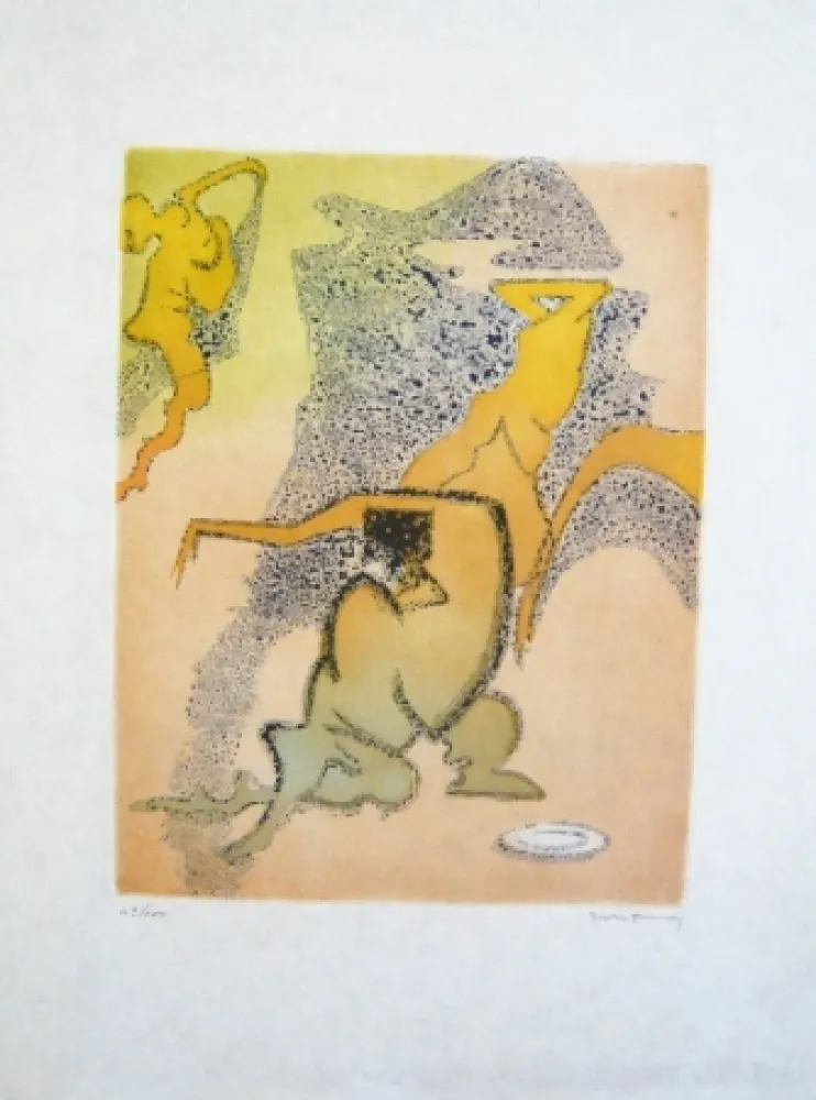 Radierung Und Aquatinta Tanning - Composition 3