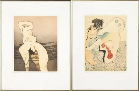 Radierung Und Aquatinta Tanning - En chair et en or