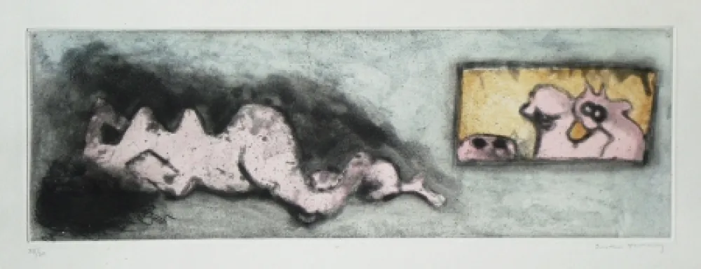 Radierung Und Aquatinta Tanning - Voyeurs