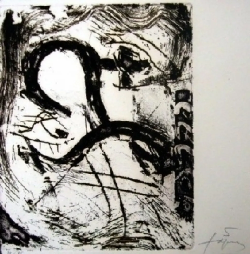 Aquatinta Tàpies - Ce que je vous dis trois fois est vrai